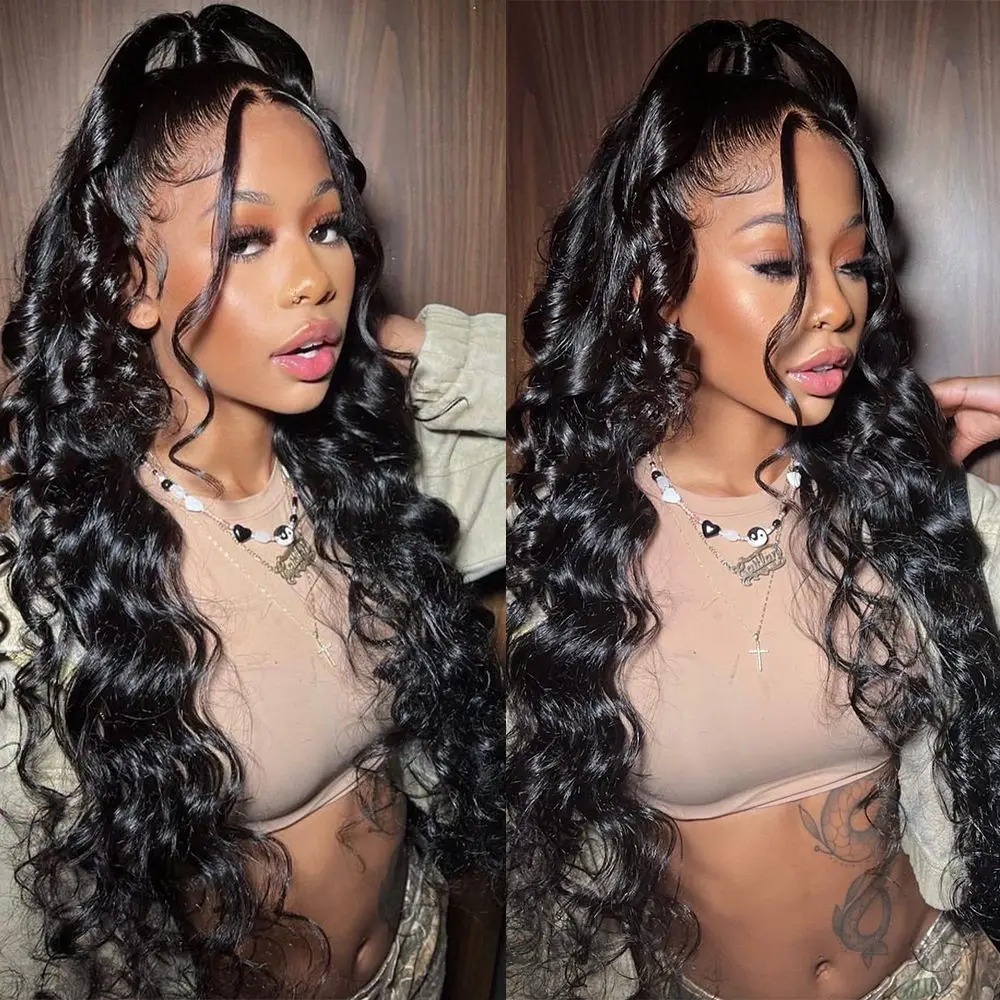 30 40 Inch 200 250 Density 13x6 HD Transparent Lace Frontal Wig Brazilian Human Hair 13x4 Body Wave Lace Front Wigs For Women synthetic lace front wig