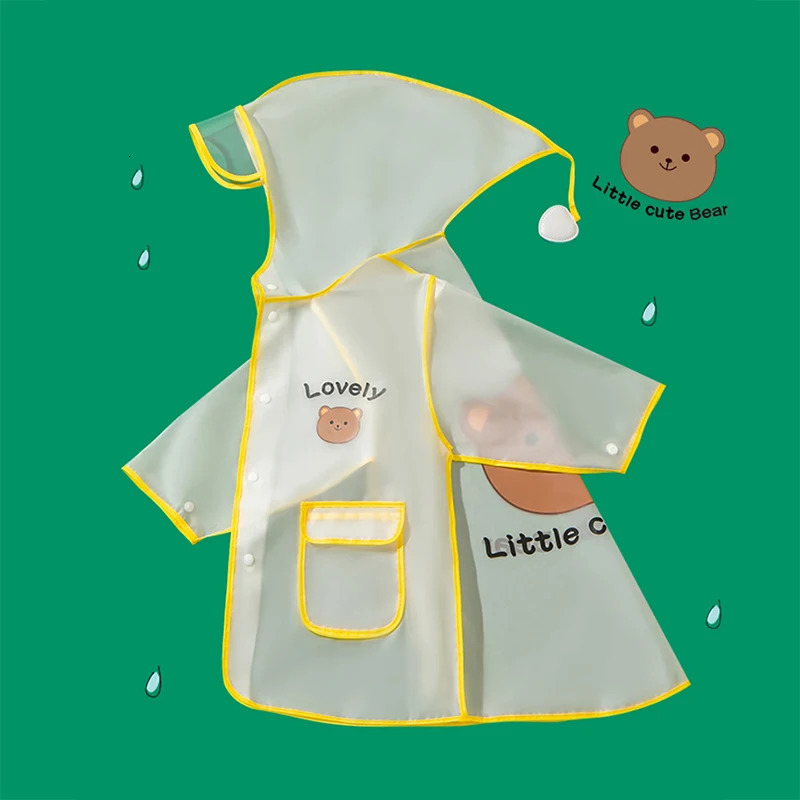 Raincoat For Kids Primary School Kindergarten Baby Poncho boys Girls Transparent Waterproof Thick Rainwear Rainy Day Outdoor 250515