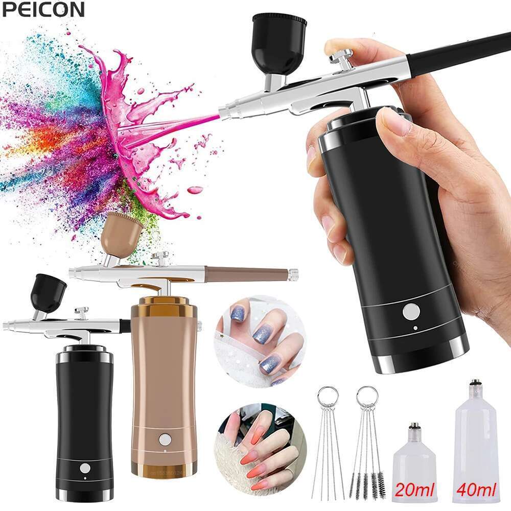 With Portable Airbrush Nail Art Compressor For Cake Painting Crafts Air Brush Kit Nails Spray