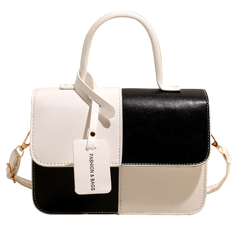 Niche Design New Free Luxury Bag Delivery Designer Bag Color Blocking Splicing Handheld Small Square 2025 New Texture Crossbody Fashionable Single Sho