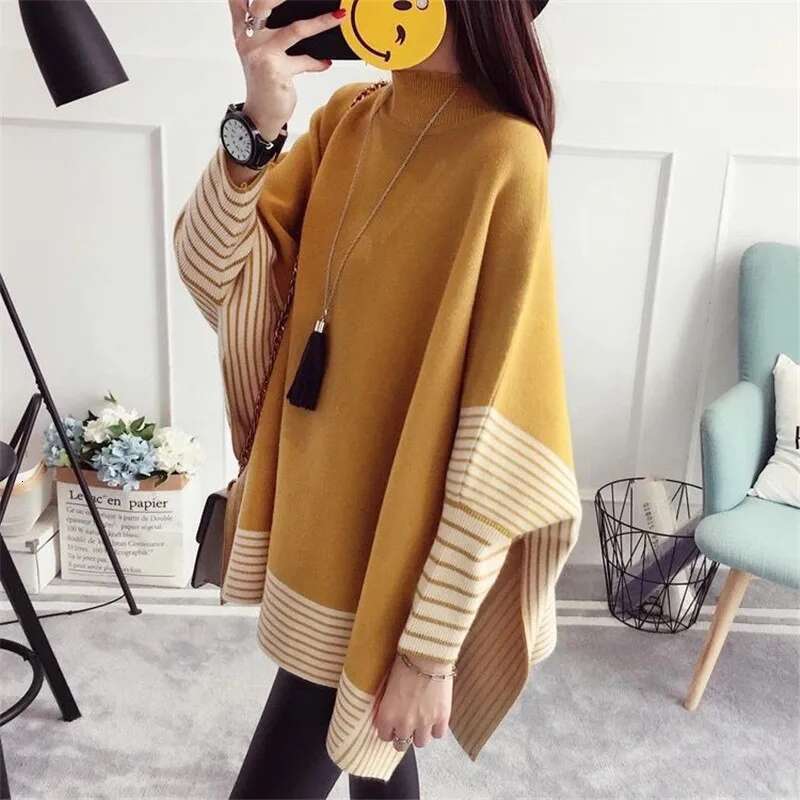 2023 Women Pullover Female Sweater Fashion Autumn Winter Shawl Warm Casual Loose Knitted Tops Designer