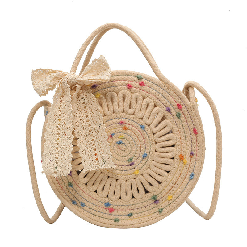 New spring grass woven women's crossbody bag specially designed for girls, summer simple round bag woven designer trendy shoulder bag versatile l