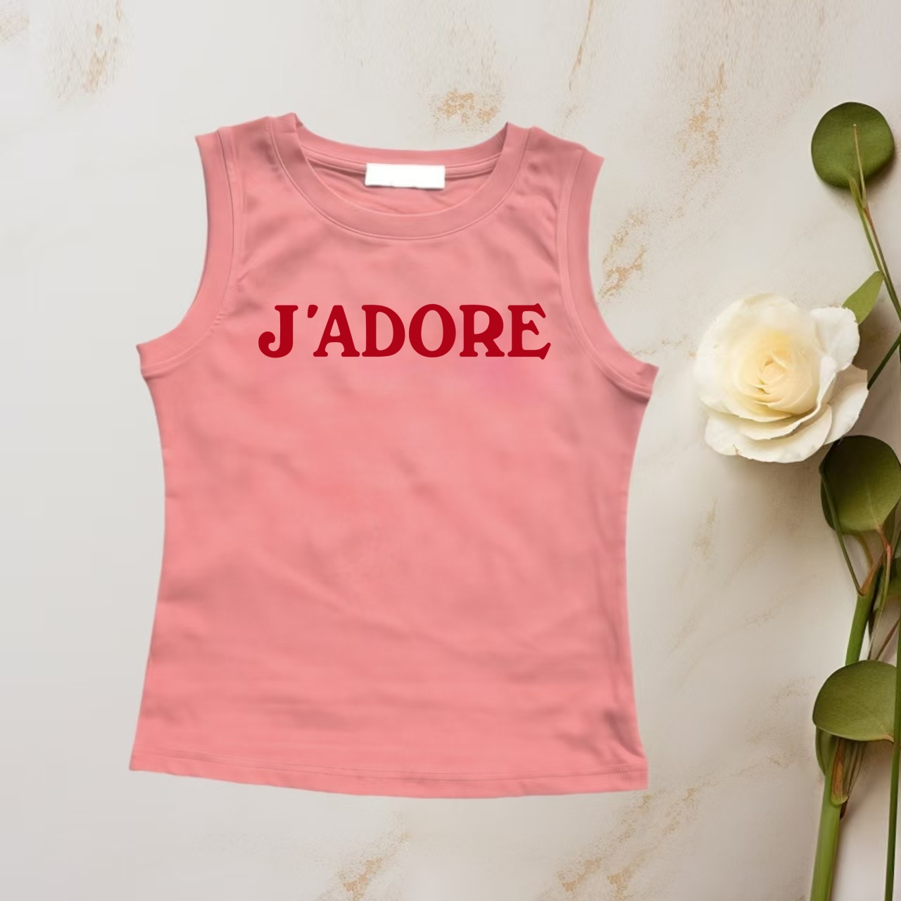 Designer women's round neck sleeveless vest, fashionable and versatile top shirt