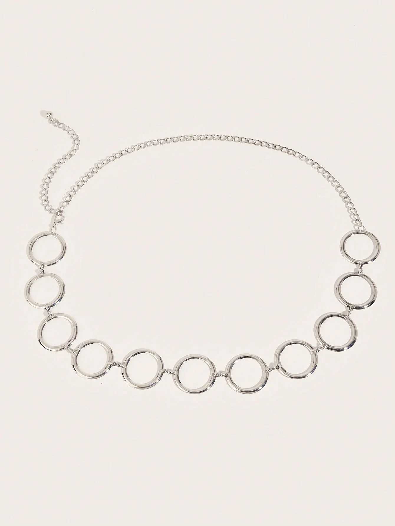 1PCS Plus Size Elegant and sweet style Ladies Golden Chain Belt Metal inlaid hollow ring waist chain Dress accessories Y250515