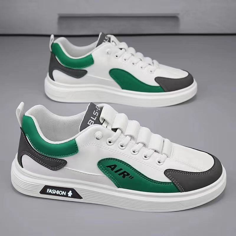 Summer 2025 New Men's Leather Breathable Versatile, Sports and Leisure, One Step Stepping, High end Feeling, White Board Shoes