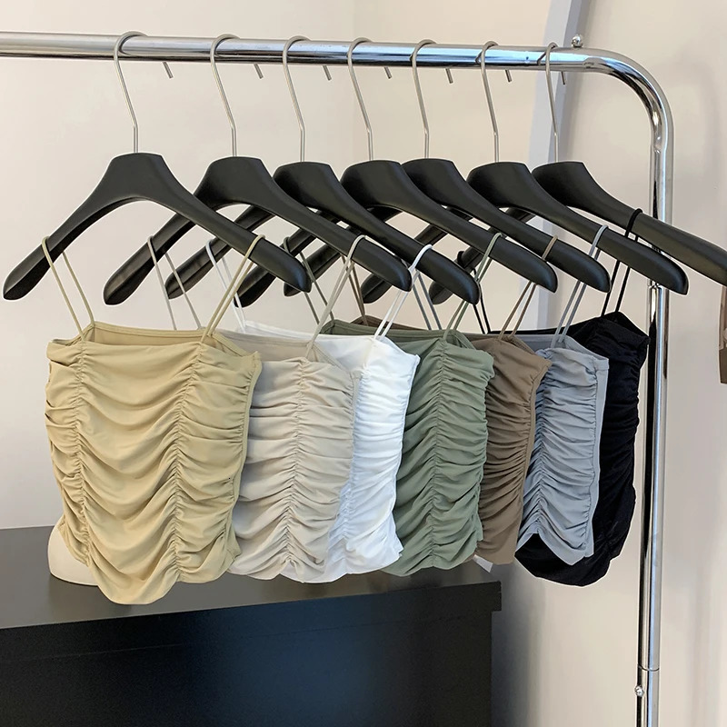 Women Summer Vest Tops Sleeveless Cotton Bustier with Pads Soft Elastic Wearresistant Crop Top Seamless Bralette Tees 250515