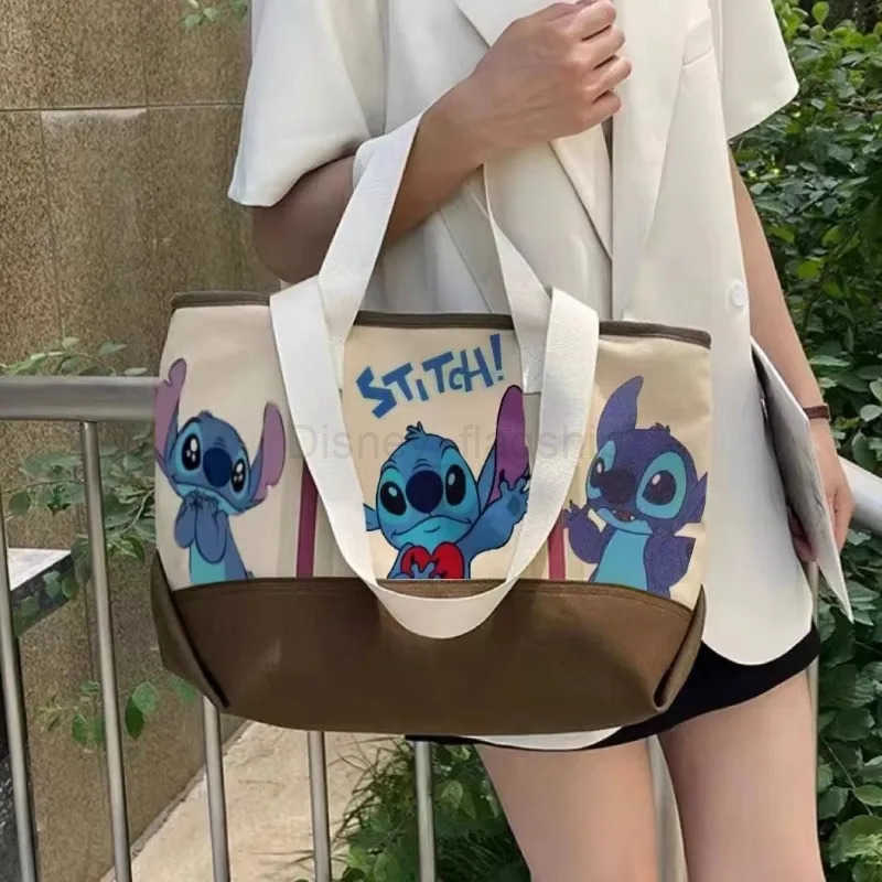 Disney 2025 Disney Cartoon Stitch Print Ladies Large Capacity Mom Handbag Casual Commuter Shoulder BagXJ250515