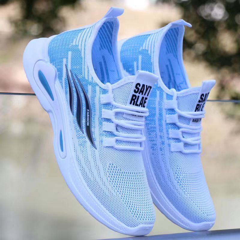 2025 New Fashionable Flyknit Breathable Men's Sports and Leisure Soft soled Lightweight One Step Lazy Shoes