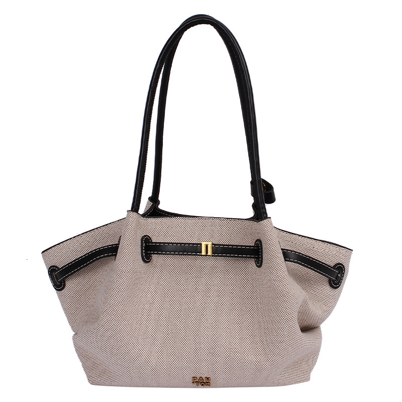High end pleated hand-held vegetable basket for women 2025 new versatile color blocking large capacity single shoulder armpit bag