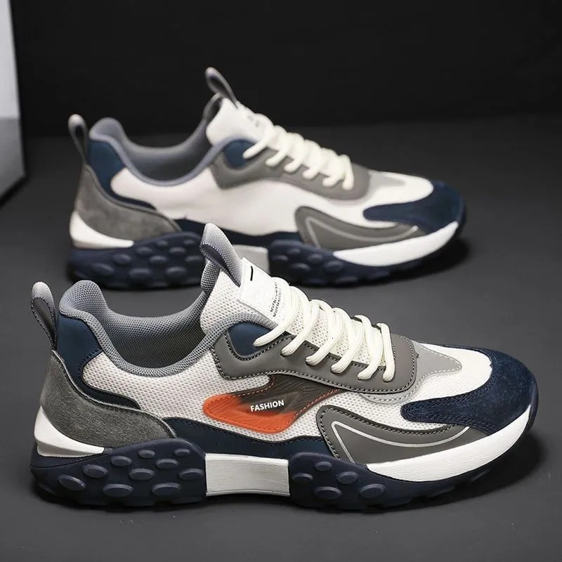 Men's 2025 autumn new mesh low top fashionable comfortable soft sole running men's casual sports shoes