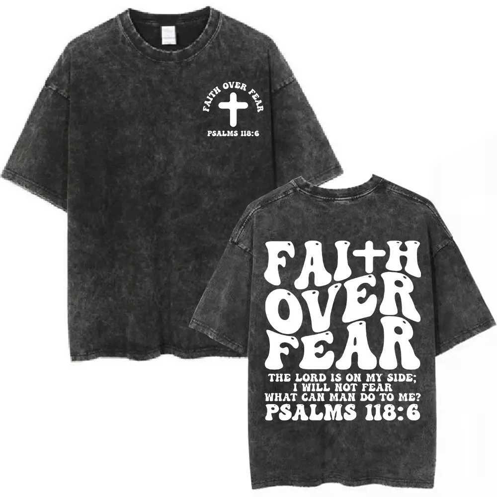 Christian Jesus Bible verses washing T-shirt mens fashion oversized T-shirt Harajuku cotton hip-hop short sleeved T-shirt Z250417