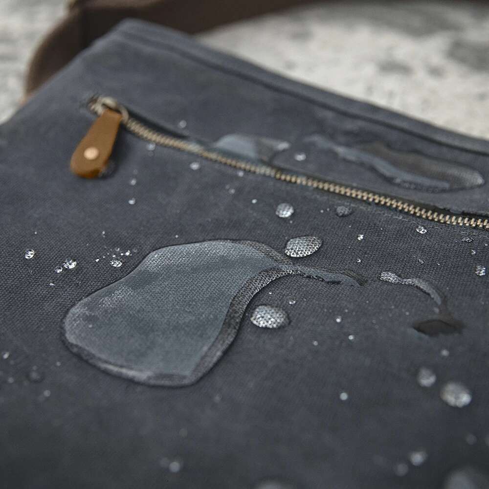 Maden Retro Shoulder Diagonal 16oz Oil Wax Commuter Postman Wear-resistant Old Waterproof Adjustable Canvas Bag for Men's