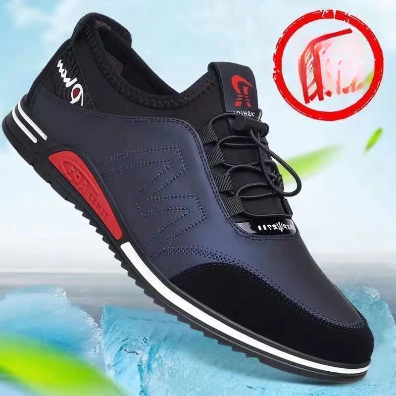 2025 Casual Spring New Leather Korean Edition Fashion Versatile Breathable Men's Shoes
