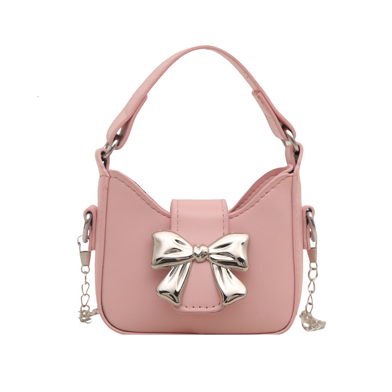 New Children's Bag Luxury Bag Candy Colored Bow Mini Handbag Girls' New Free Delivery Designer Bag Parentchild Chain Crossbody Bag Mouth Red
