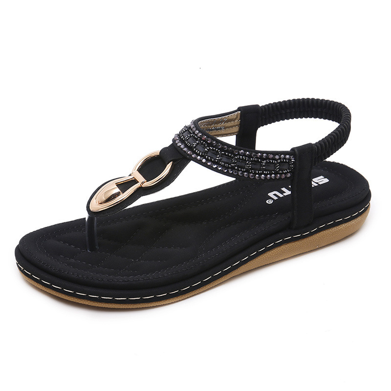 Top quality Brand High Quality New Style Free Delivery Designer Bag Summer 2025 Sandals Beach Metal Water Diamond Flat Large Women's Shoes