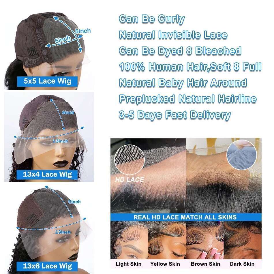 250 Density Body Wave Short Bob Human Hair Wigs Hd 13X4 13X6 Frontal Glueless Pre Plucked 5X5 Lace Closure Wig For Women