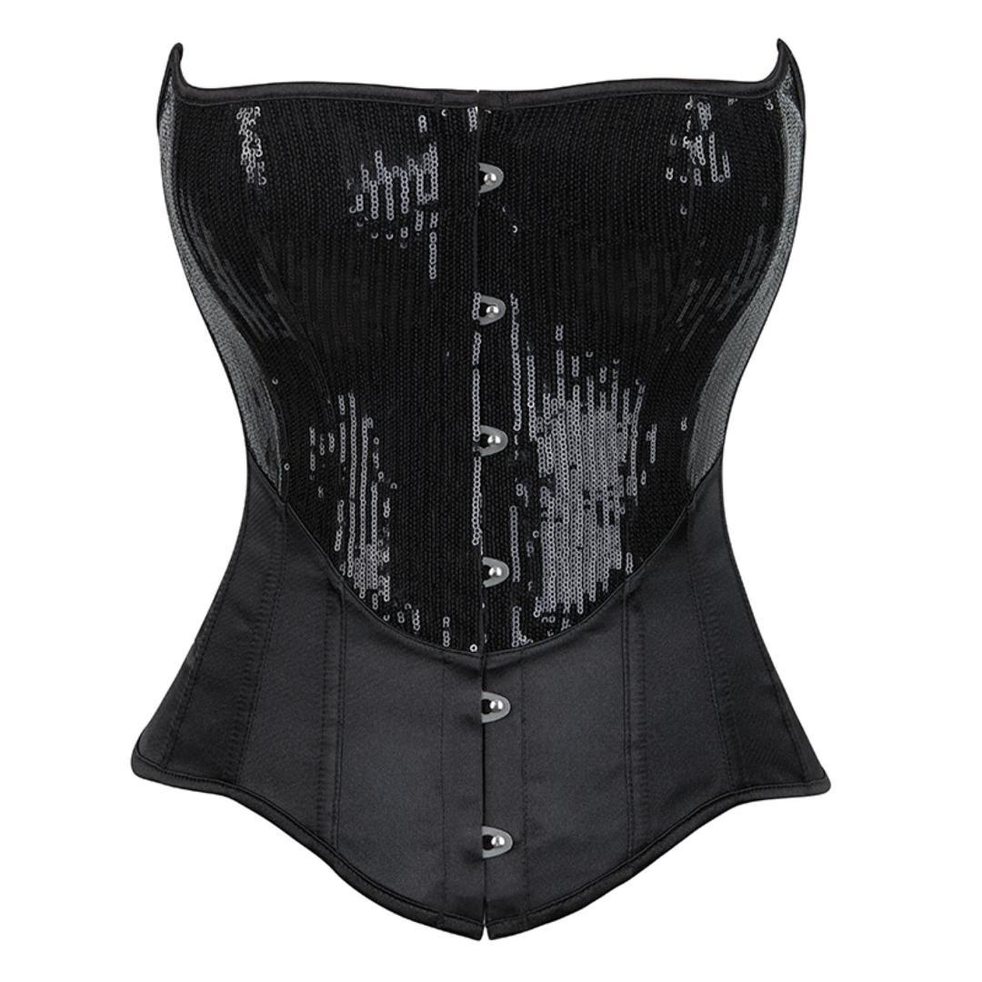 Underbust Corset Spiral Steel Boned Body Shaper Plastic sequins Waist Control Torso Waist Cincher Corselet Top Satin Bustier Corsets Strapless Lace Up