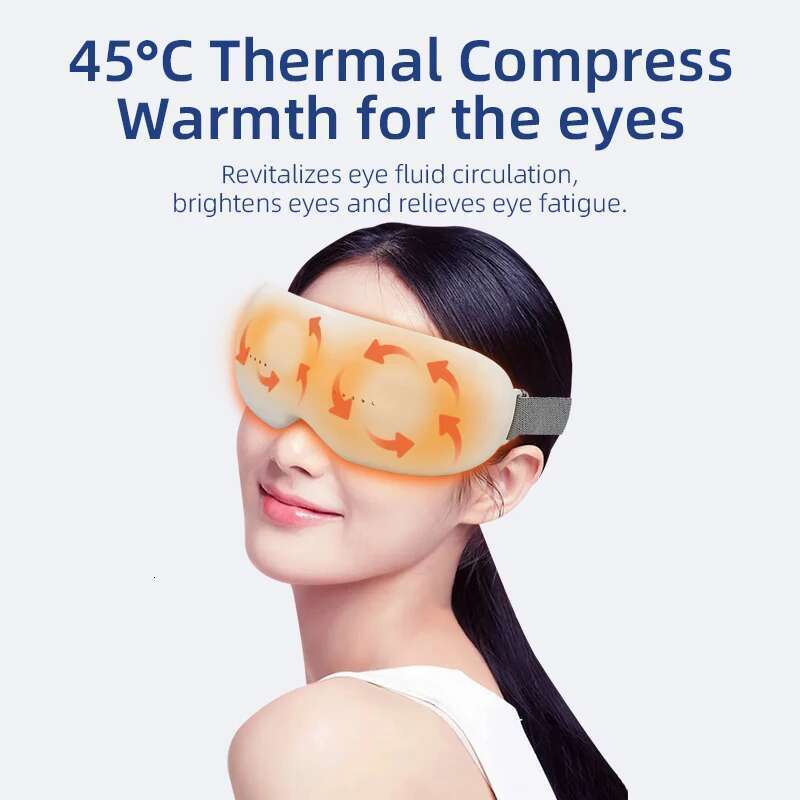 New 10D Intelligent Vibration Hot Compress Bluetooth Music Eye Massager Relax Relieve Fatigue