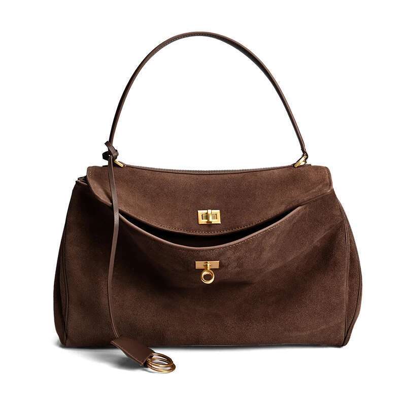 Winter New Rodeo Handbags Cowhide Suede Women Totes Brand Fashion Gold Buckle Shoulder Bags Lady Trend Satchel