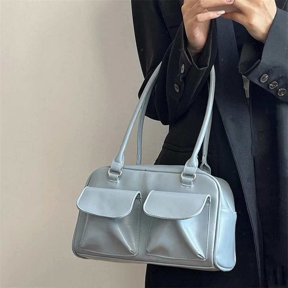 2025 Vintage Women Business Shoulder Bags Fashion Ladies Commute Underarm Bag Casual PU Leather Versatile Large Handbags Purse