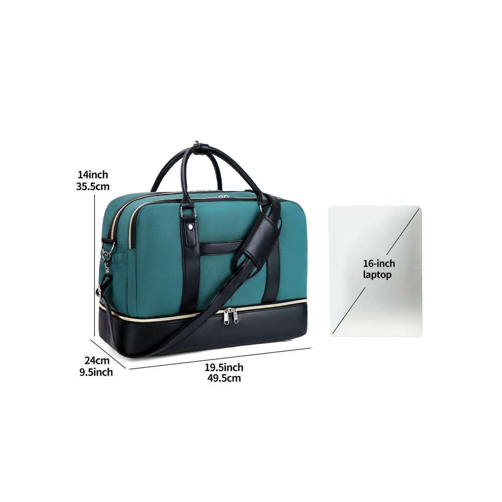 Women's Large Overnight Canvas Travel Trolley Covers Bags Handbags Tote With Shoe Spacer 21 Inch 3 Piece Set