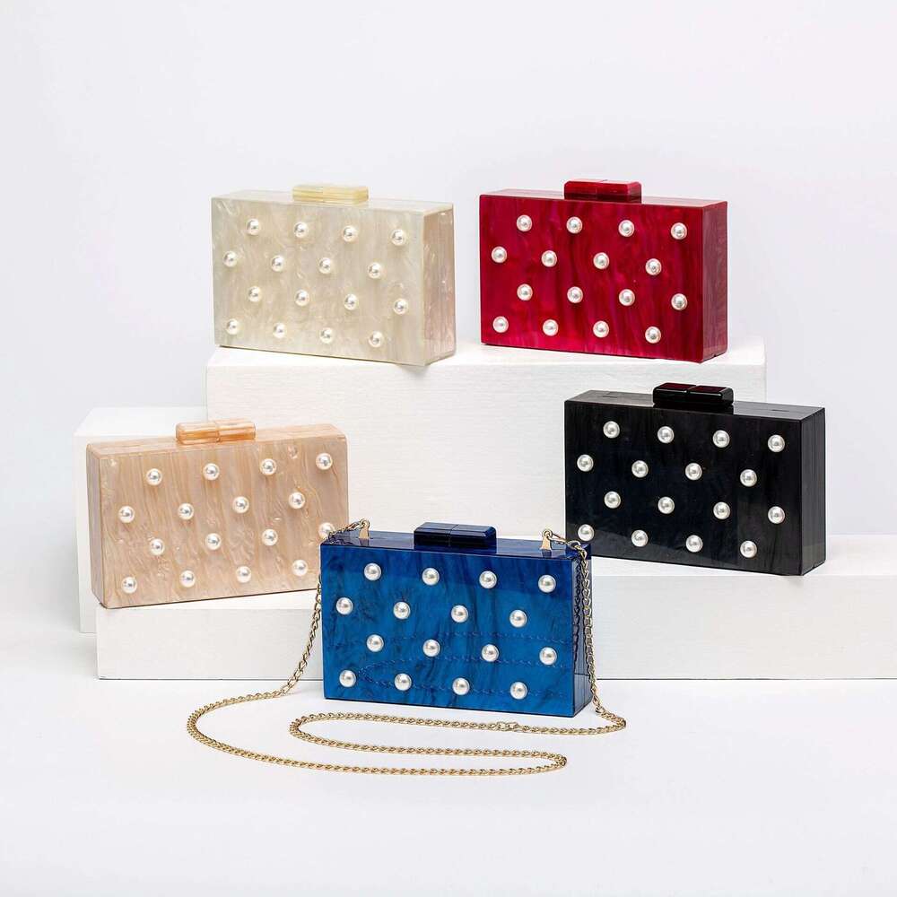 2025 Women's New Single Shoulder Diagonal Span Shaped Shell Acrylic Bag Fashionable Wedding Banquet Handbag