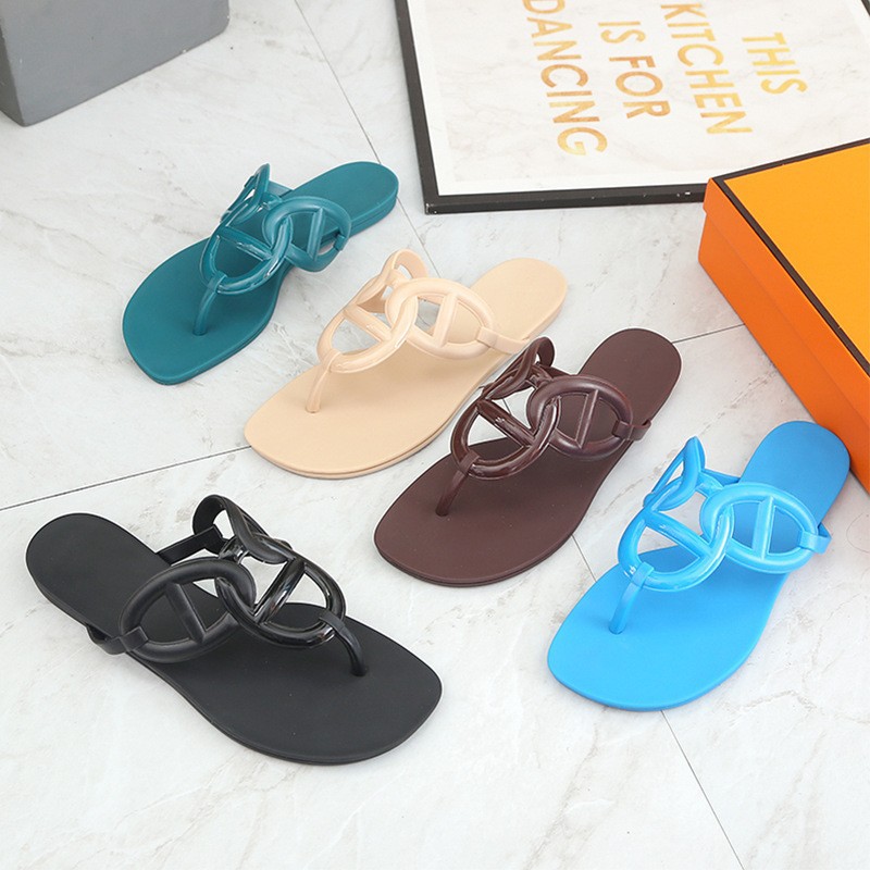 Viral 2025 Crystal Flip-Flops | Blue Jelly PVC Sandals with Pig Nose & Chain | Office-to-Beach Chic Slides