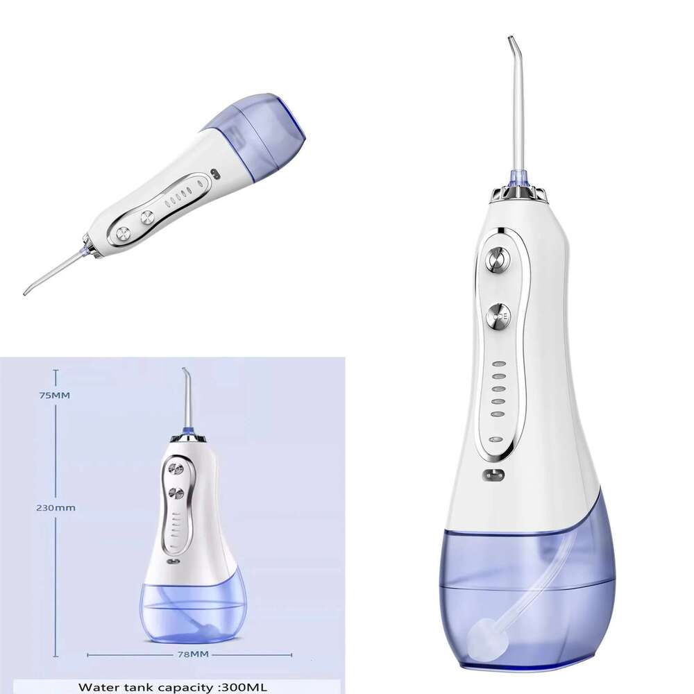 1 Set Dental Cordless Oral Irrigator Rechargeable Electric Toothbrush Eco-Friendly Water Floss IPX7 Waterproof USB Port 5V 1A DC