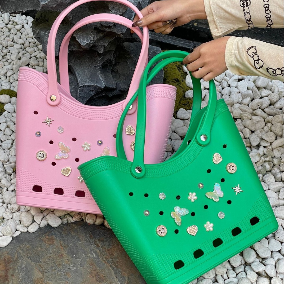 EVA Cave 2025 New Fashionable Seaside Waterproof Beach Outdoor Large Capacity Tote Bag Single Shoulder