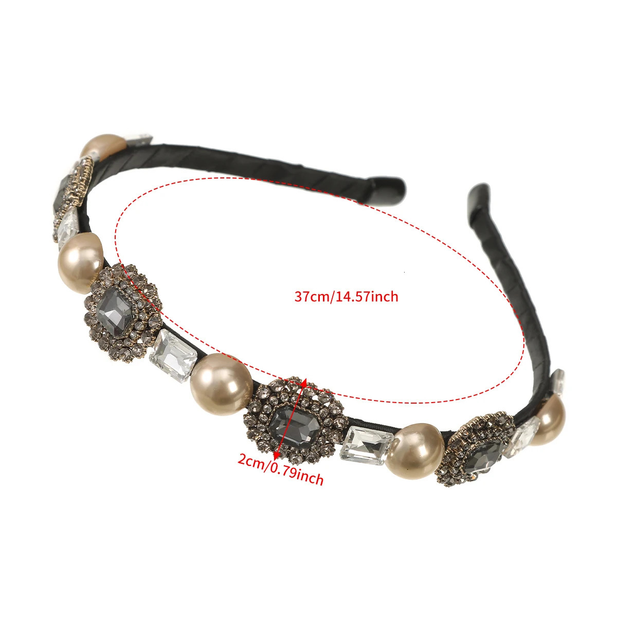 AWAYTR Retro Brown Rhinestone Hair Band Women Crystal Bezel Girls Hair Hoop Thin Edge Headband Hair Accessories Hairband 250509