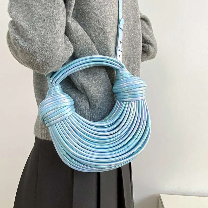 Handbags For Women Designer Handwoven Noodle Bags Rope Knotted Pulled Hobo Evening Purses Clutch Bag For Banquet Party