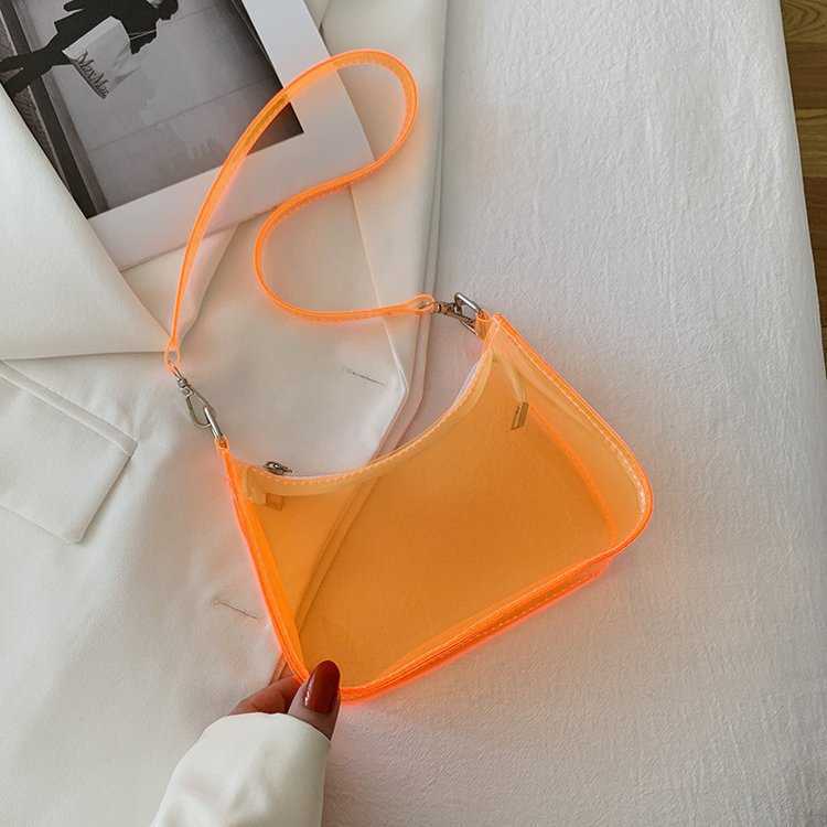 Transparent Bag Womens New Trendy Korean Version Fashion Jelly Bag Famous And Stylish One Shoulder Armpit Bag
