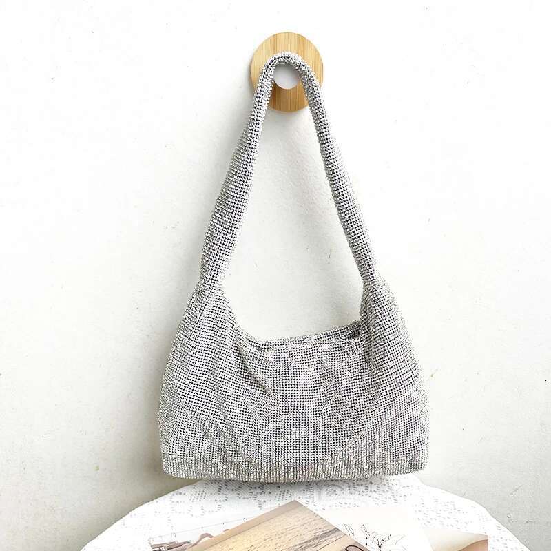 Rhinestones Evening Purses And Handbag Designer Hobo Shoulder Shiny Crystal Clutch Purse Bucket Bag
