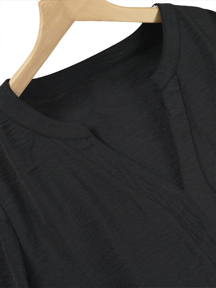 Plus size womens mid to long wool hooded sweatshirt Aline hem sleeves moderate sportswear loose fit with pockets 250506
