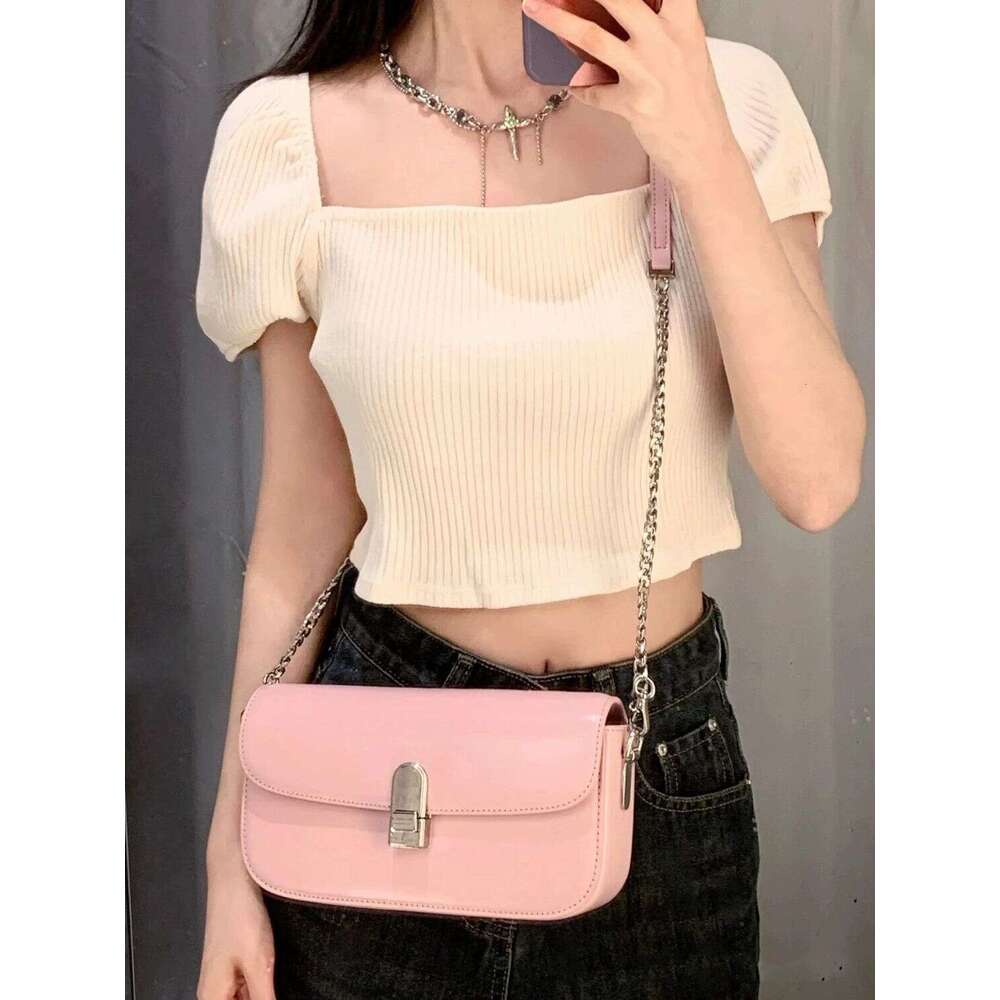 High quality single shoulder crossbody bag for women 2025 new item underarm handheld autumn and winter soft leather black baguette design