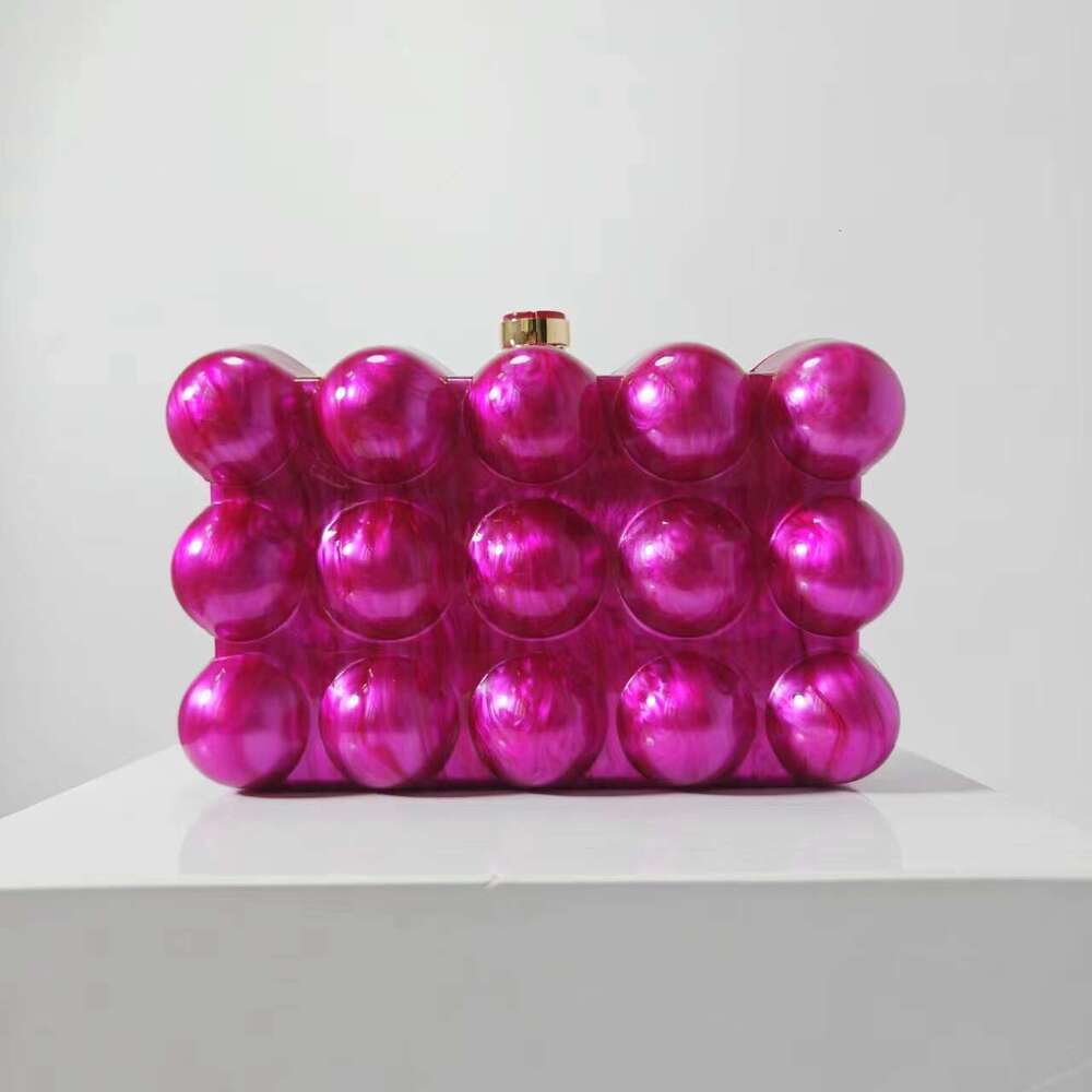 French Wave Pearl Egg Shell Fashionable Crossbody Single Shoulder Acrylic Dinner Bag