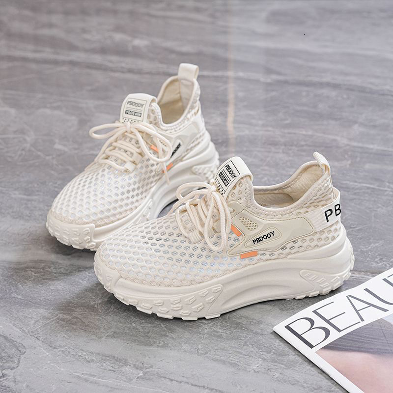 Summer Women S New Breathable Hollow Mesh Children Casual Shoes S Korean Versatile Thick Soled Sports Shoes Casual Dad Shoes Ddmysaturn