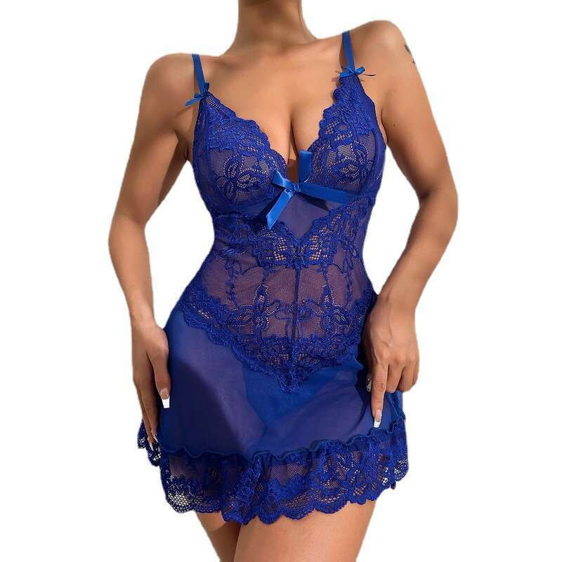 Patent Leather Sexy Lingerie New Perspective Sexy And Fun Underwear Large Size Mesh Lace Temptation Pajamas KQ