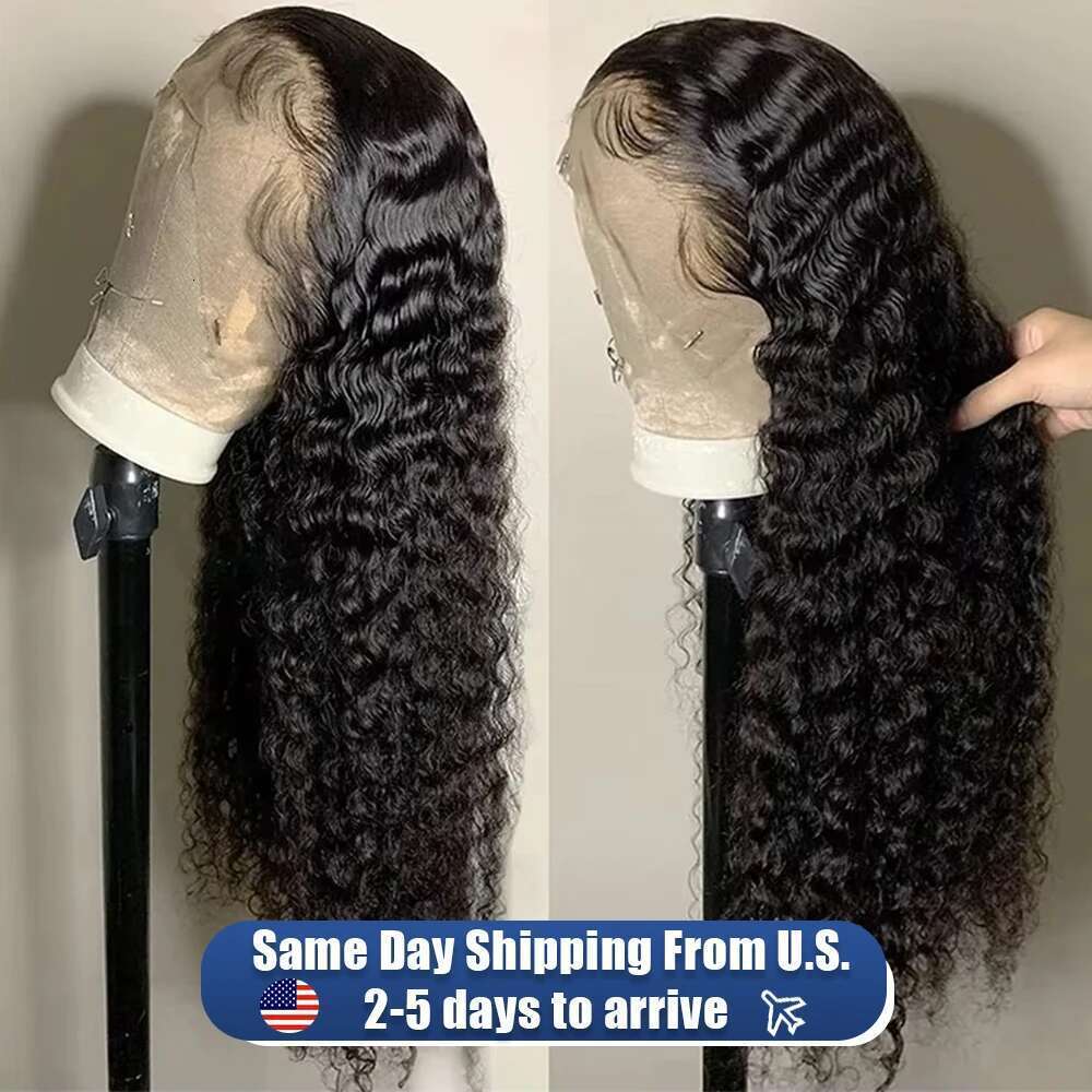 250% 30 46Inch 13x6 HD Deep Frontal For Women Water Kinky Curly Loose Wave 360 Lace Front Human Hair