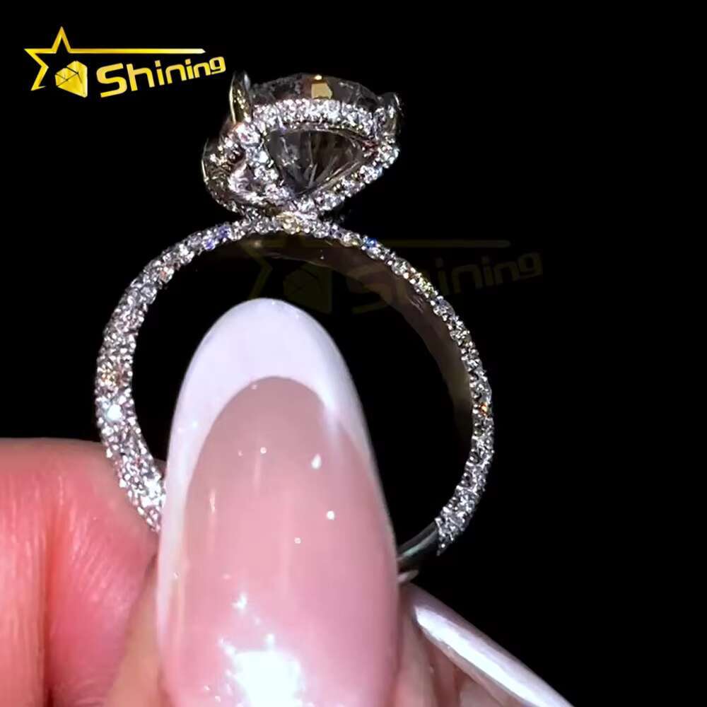 Custom CVD/HPHT Lab Diamonds Luxury 18K Real Gold 3cts Pear Cut Moissanite Diamonds Wedding/Engagement Rings