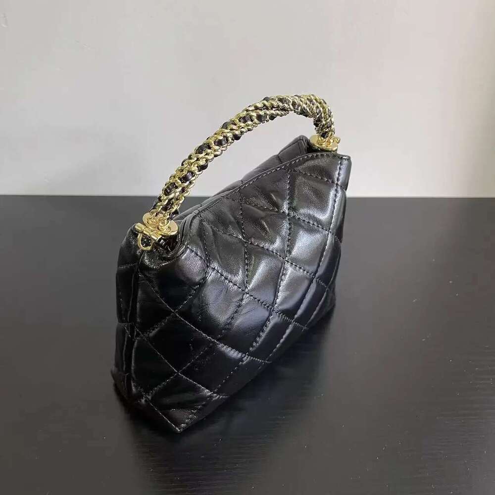Trendy Women's Argyll Chain Hobo Crossbody Soft Vintage Bucket With Handle For Ladies Single Shoulder Bag