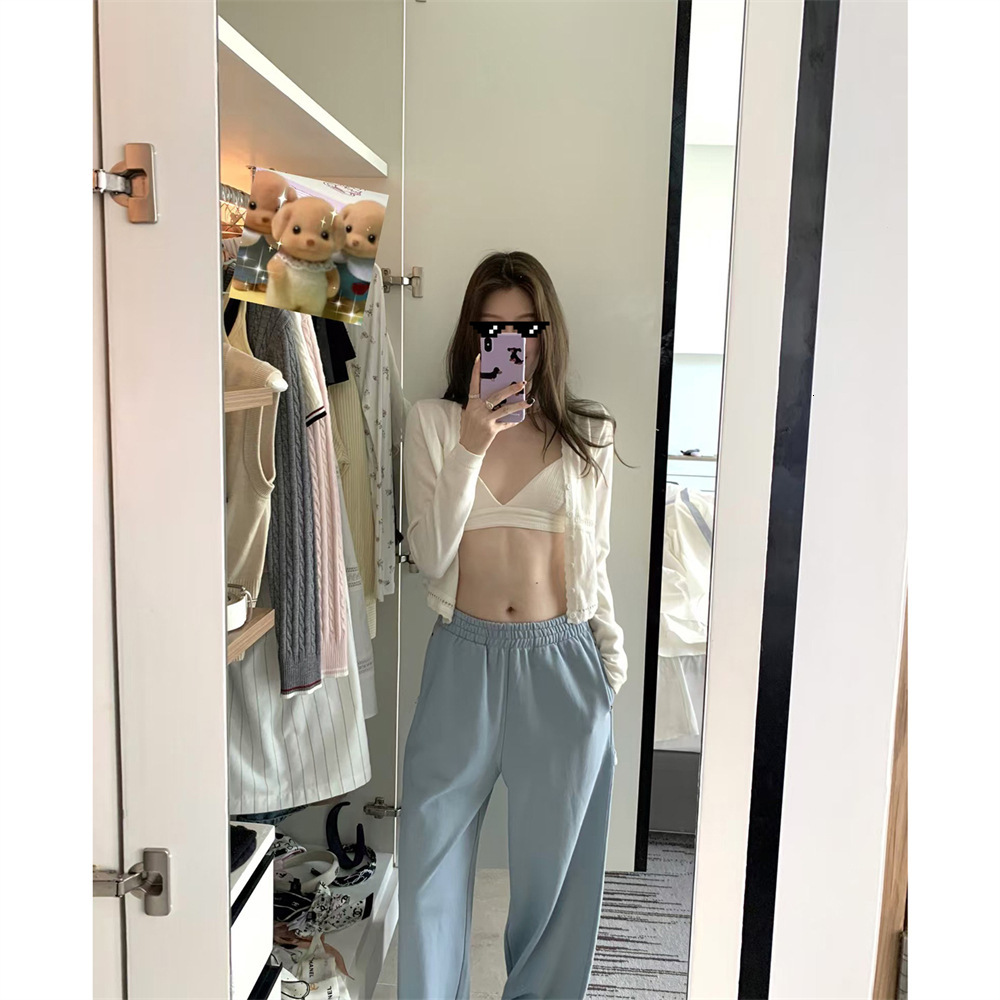 WANANTONG Day wear!! Love to wear fashionable workwear straight leg casual sweatpants womens spring every day