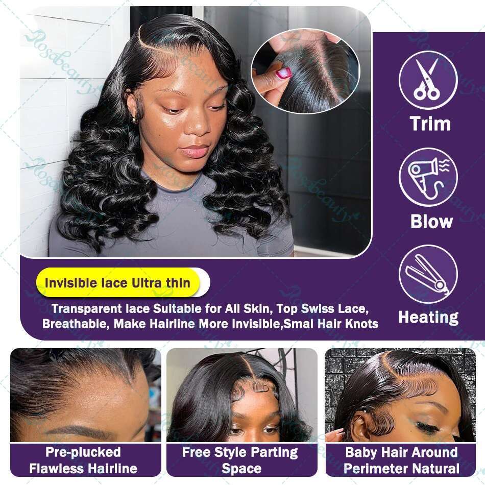 14 Inch Human Hair 200 Density 5x5 Closure Short Body Wave Bob Wig 13x6 Hd Frontal 13x4 Lace Front Wigs