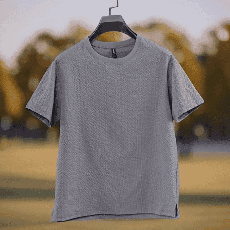 Men's summer new wide open bottom hem designer versatile breathable short sleeved fashionable T-shirt