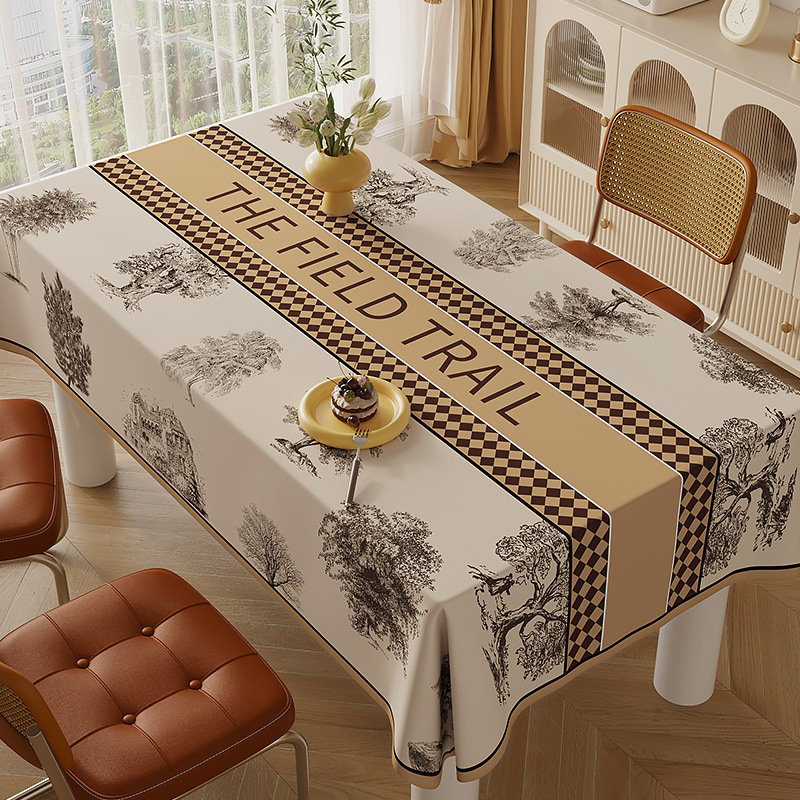 D309 light luxury tablecloth wash-free PVC pastoral American tablecloth 2024 coffee table mat supply chain factory wholesale
