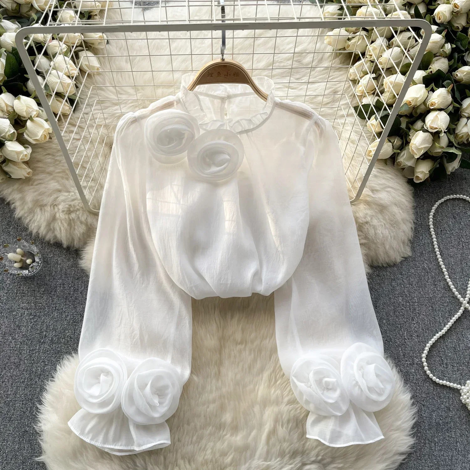 Womens Lantern Sleeve Ruffle Chiffon Blouse Summer Fashion Slim Loose Vacation Ladies Y2K Casual Chic Tops 250515