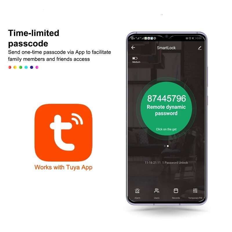Graffiti WIFI indoor door password fingerprint lock IC card key lock complete specifications.