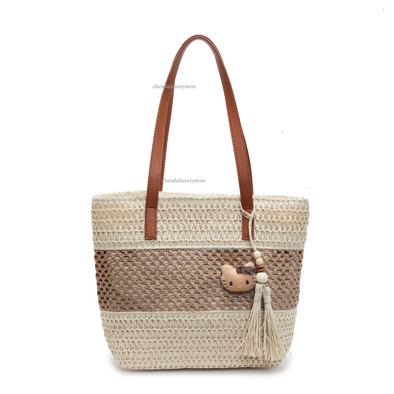 Designer Bag Women's Hollow Shoulder Strap Shoulder Bag Free Shipping New Fashion Woven Leisure Beach Bag Large Capacity Shopping Bag Vegetable B