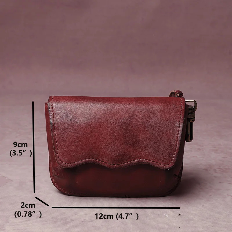 Mens cowhide key bag car drivers license card bag ladies cowhide coin purse wallet retro leather waist hanging keychain 250515