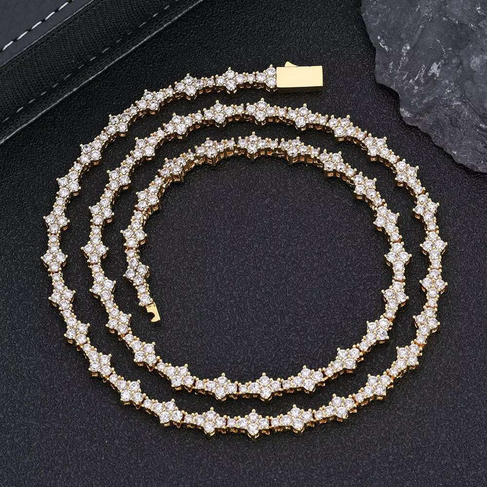 6.5mm Moissanite Tennis Chain S925 Silver Womens Hip Hop Necklace Personalized Jewelry